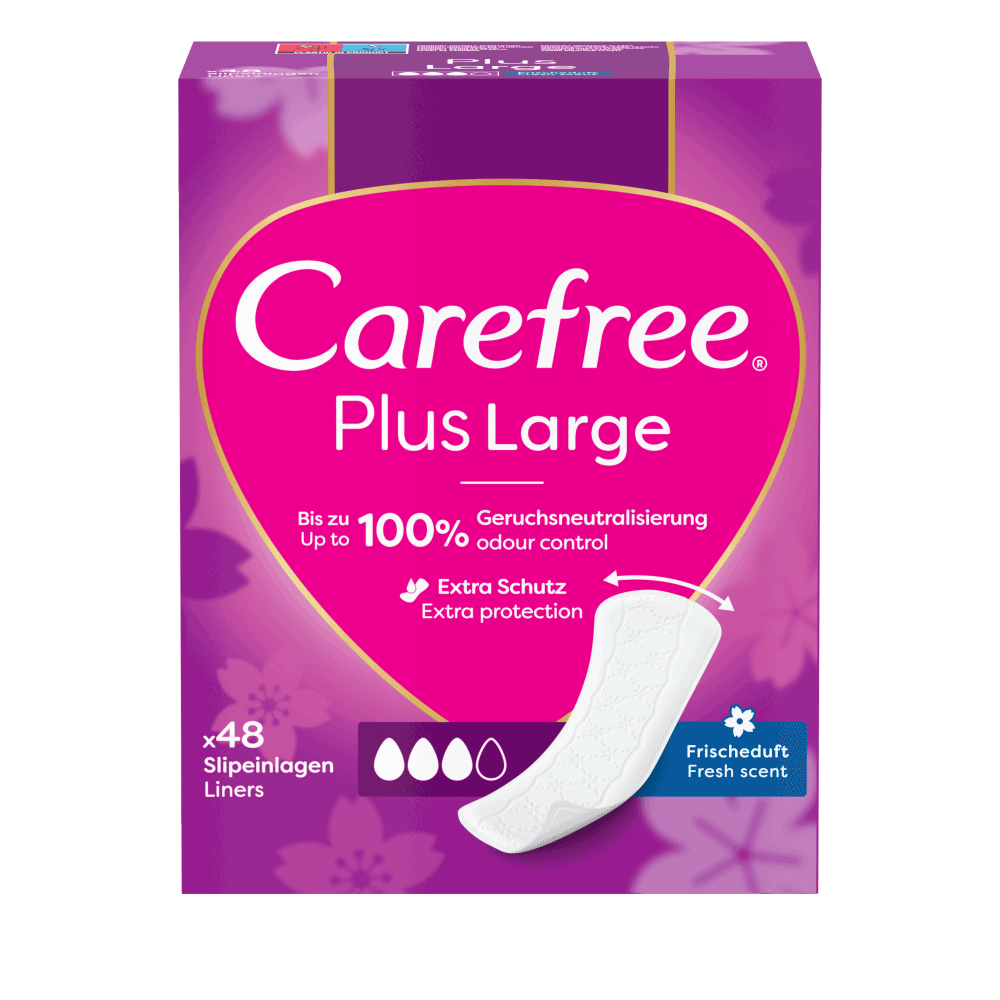 Bild: Carefree Plus Slipeinlagen Plus Large mit Frischeduft