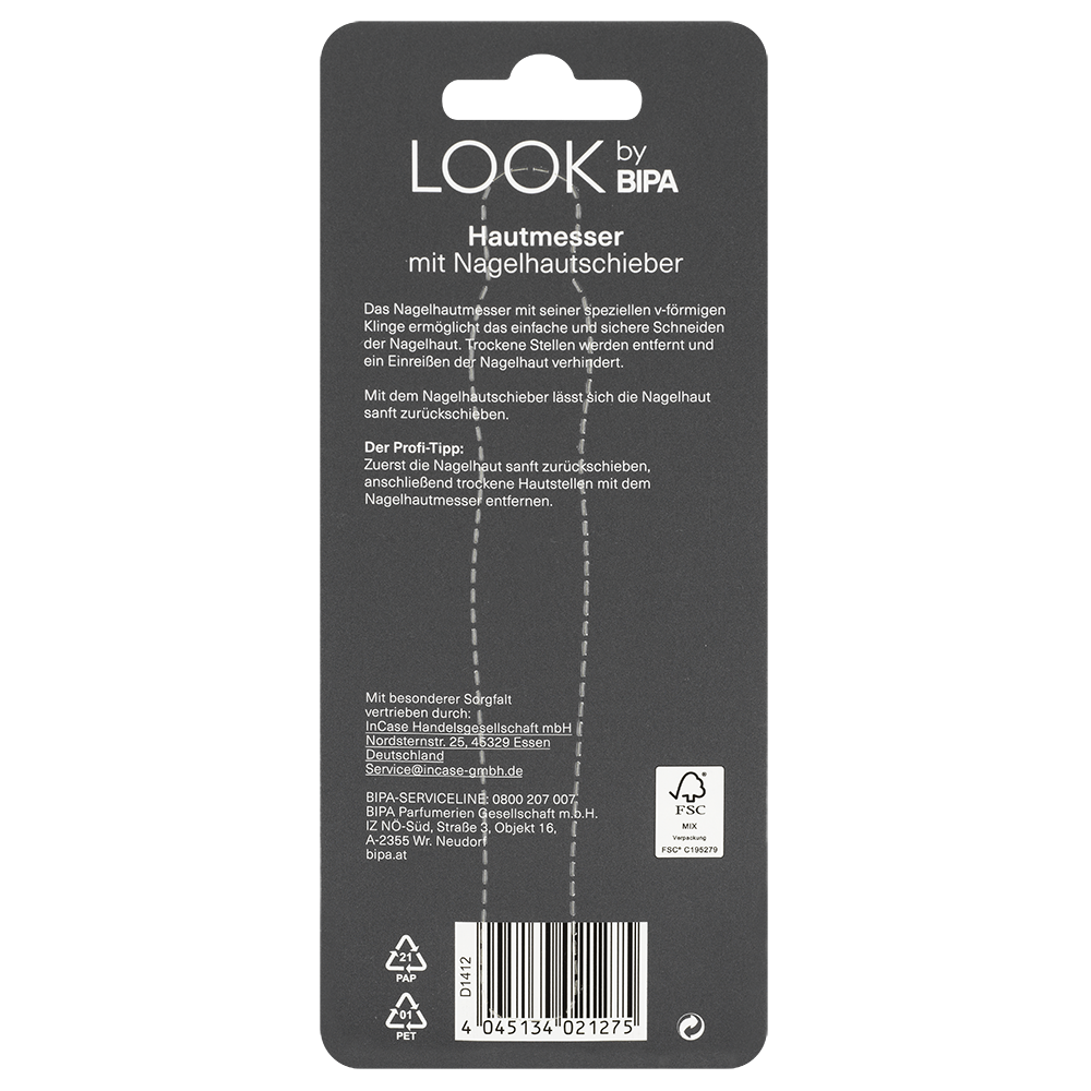 Bild: LOOK BY BIPA Hautmesser mit Nagelhautschieber 