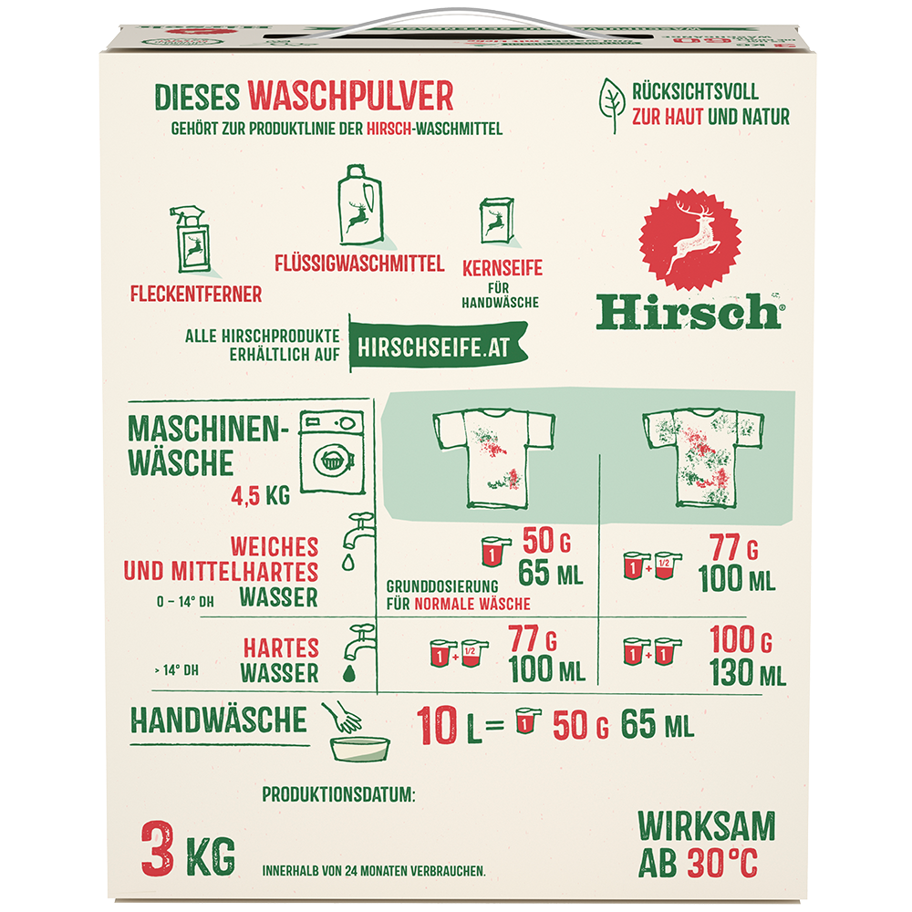Bild: Hirsch Waschpulver auf Seifenbasis