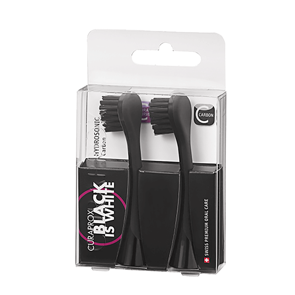 Bild: CURAPROX Aufsteckbürsten Hydrosonic Carbon Black is White