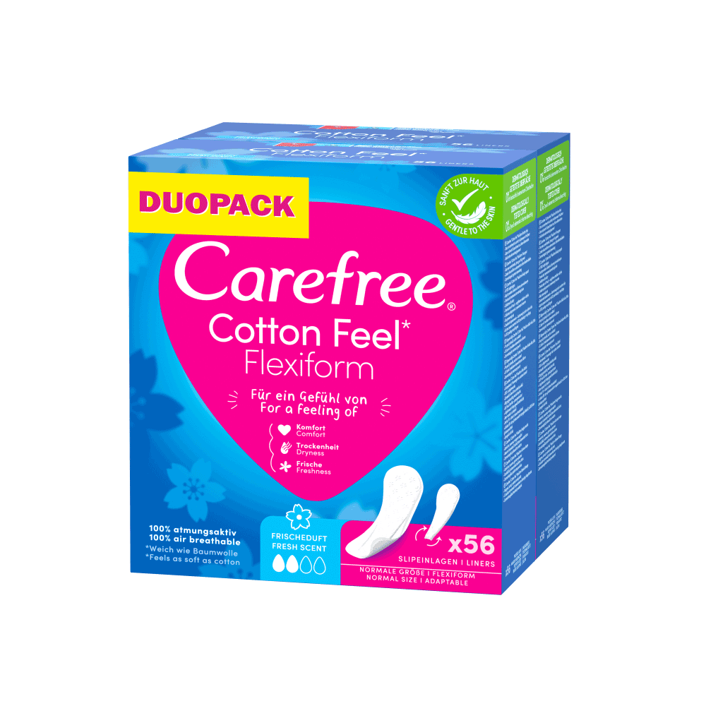 Bild: Carefree Cotton Feel Flexiform Slipeinlagen mit Frische Duft DUO 