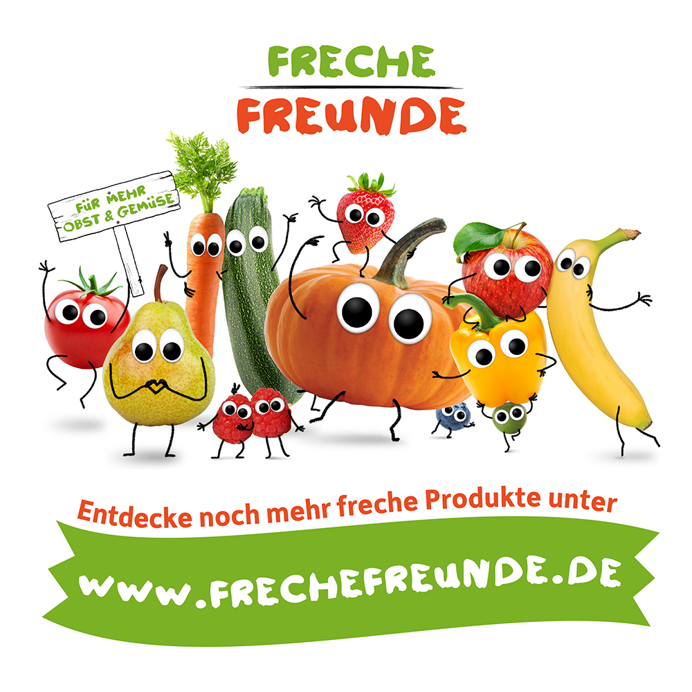 Bild: Freche Freunde Frecher Riegel Apfel und Erdbeere