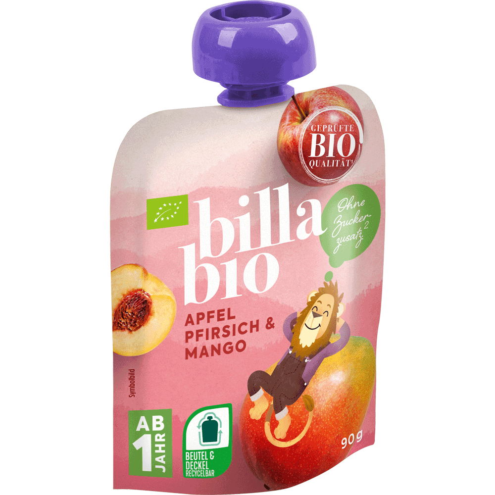 Bild: Billa Bio Quetschie Apfel Pfirisch Mango