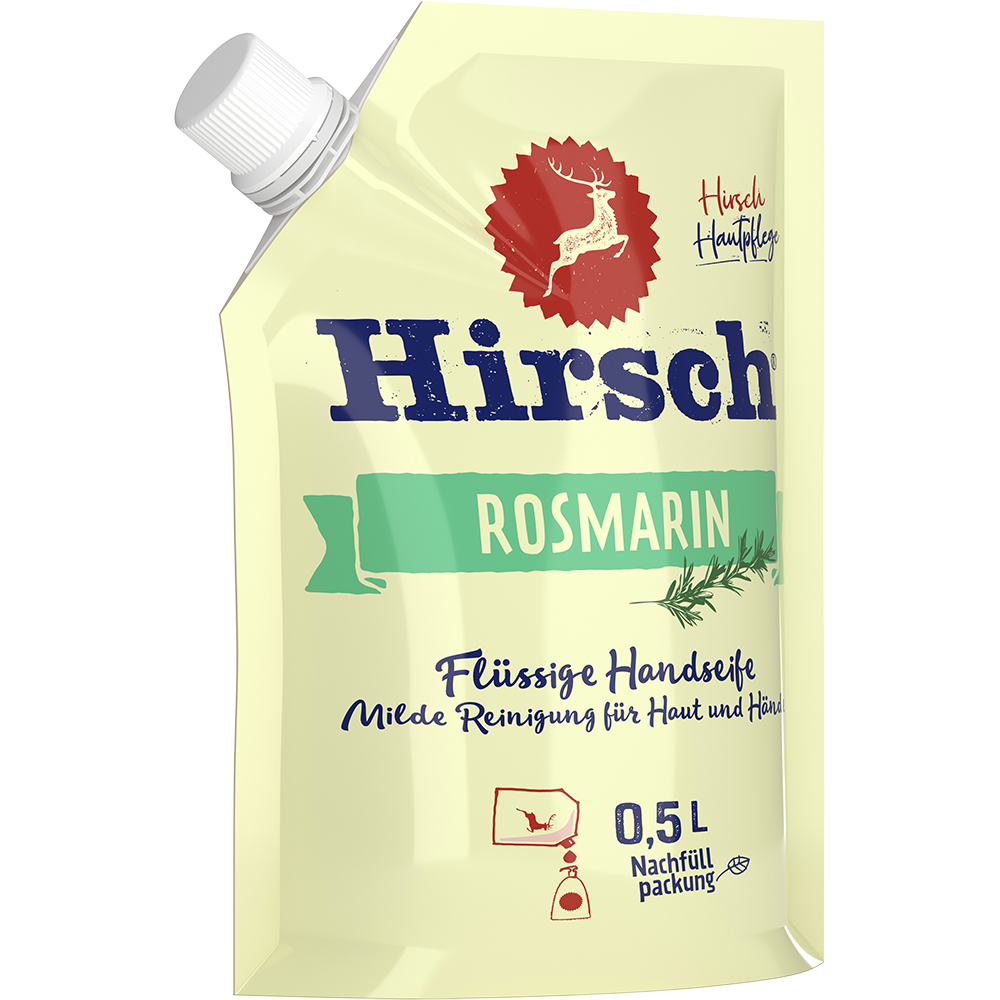 Bild: Hirsch Seife Rosmarin Nachfüllbeutel