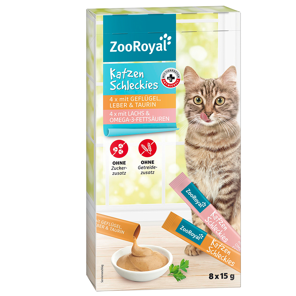 Bild: ZooRoyal Katzenschleckies 4x Geflügel, 4x Lachs