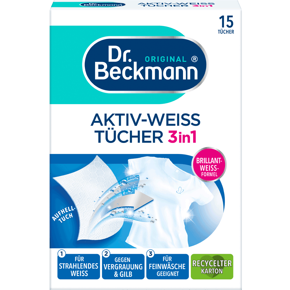 Bild: Dr. Beckmann Aktiv-Weiß Tücher 3in1