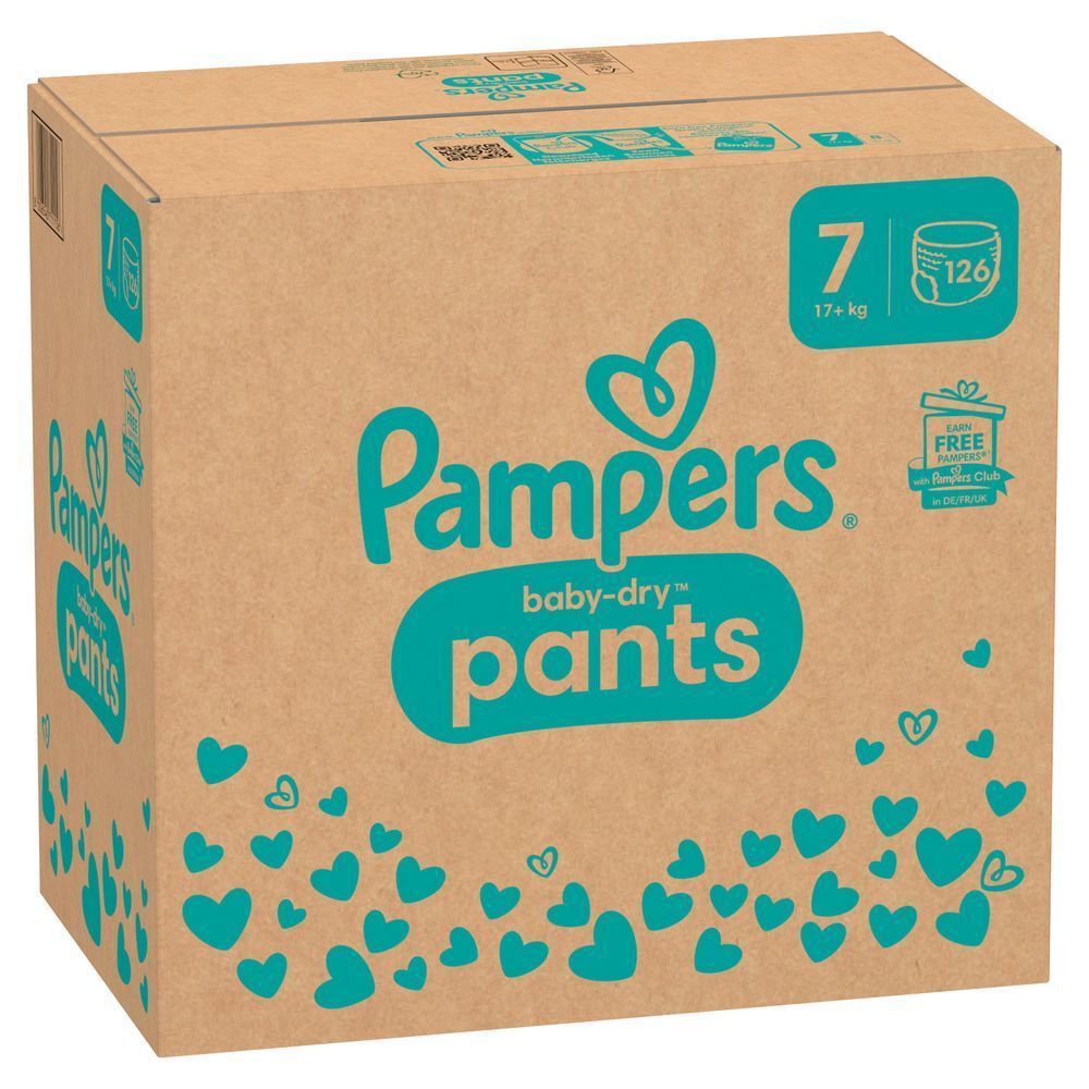Bild: Pampers Baby-Dry Pants Größe 7, 17kg+, Monatsbox