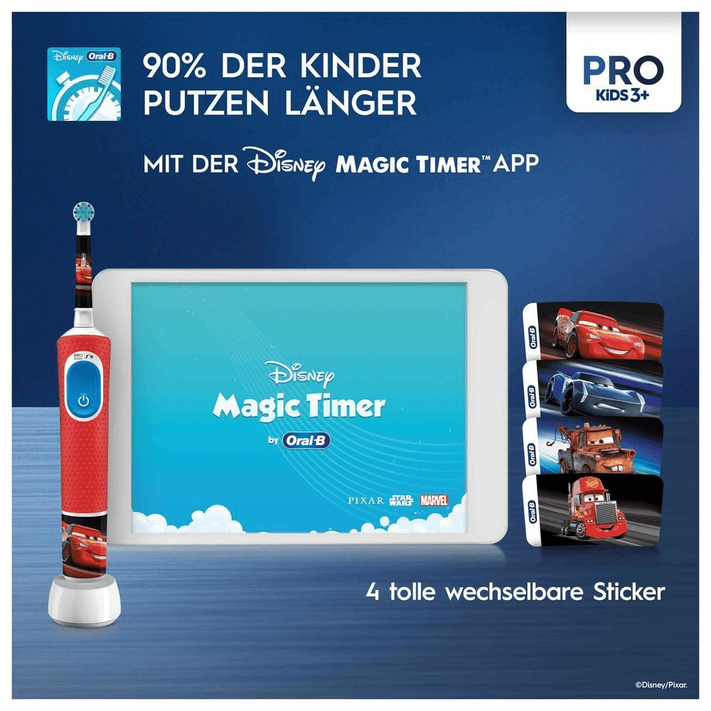 Bild: Oral-B Pro Kids Cars Elektrische Zahnbürste, Rot/Blau