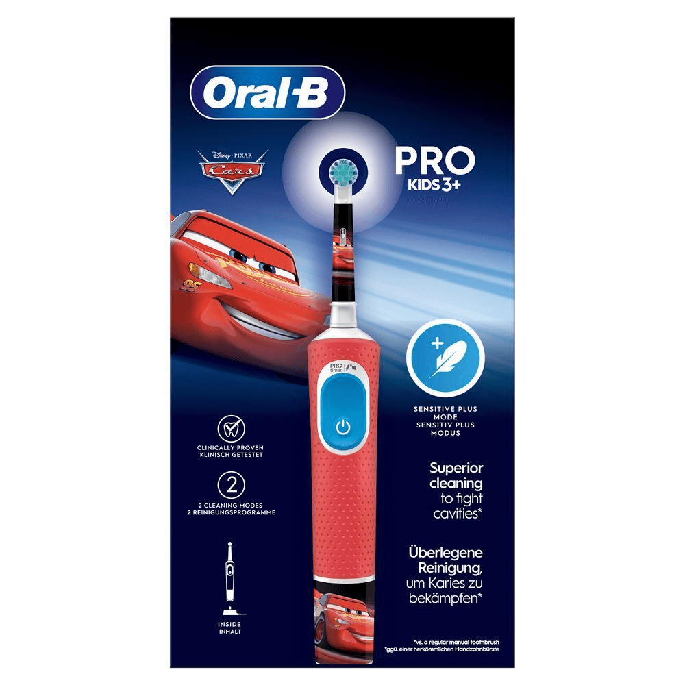 Bild: Oral-B Pro Kids Cars Elektrische Zahnbürste, Rot/Blau