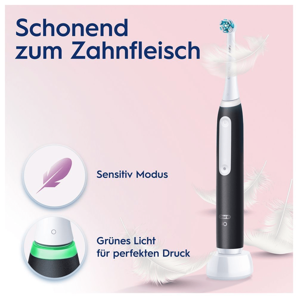 Bild: Oral-B iO Series 3 Elektrische Zahnbürste, Matt Black/Ice Blue