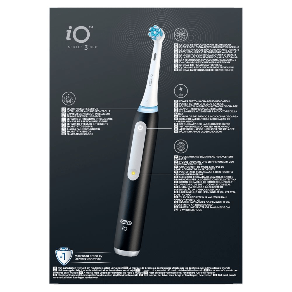 Bild: Oral-B iO Series 3 Elektrische Zahnbürste, Matt Black/Ice Blue