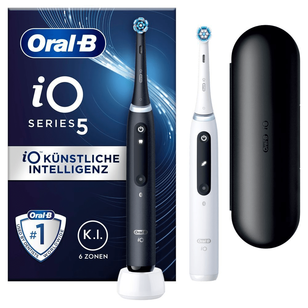 Bild: Oral-B iO Series 5 Duo Elektrische Zahnbürste, Schwarz/Weiß
