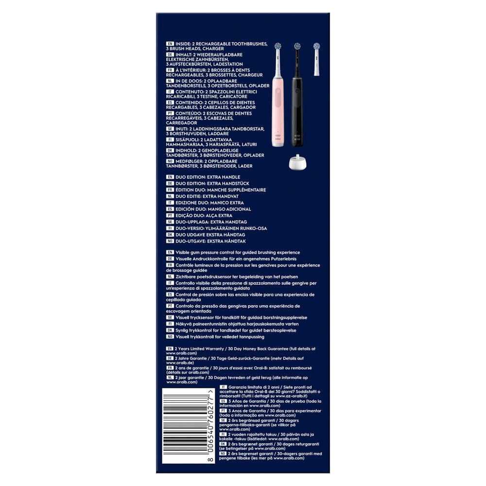 Bild: Oral-B Pro 3 Elektrische Zahnbürste, Schwarz/Rosa