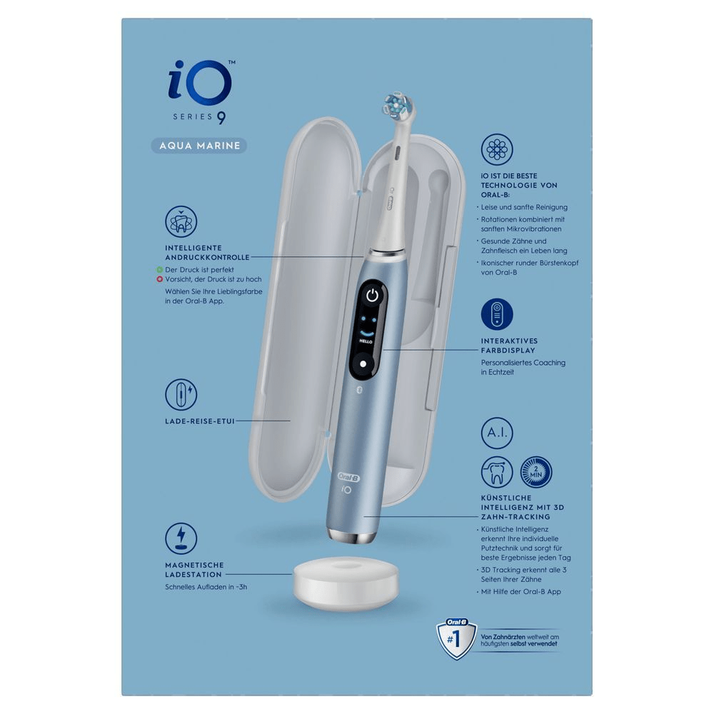Bild: Oral-B iO Series 9 Elektrische Zahnbürste, Aqua Marine
