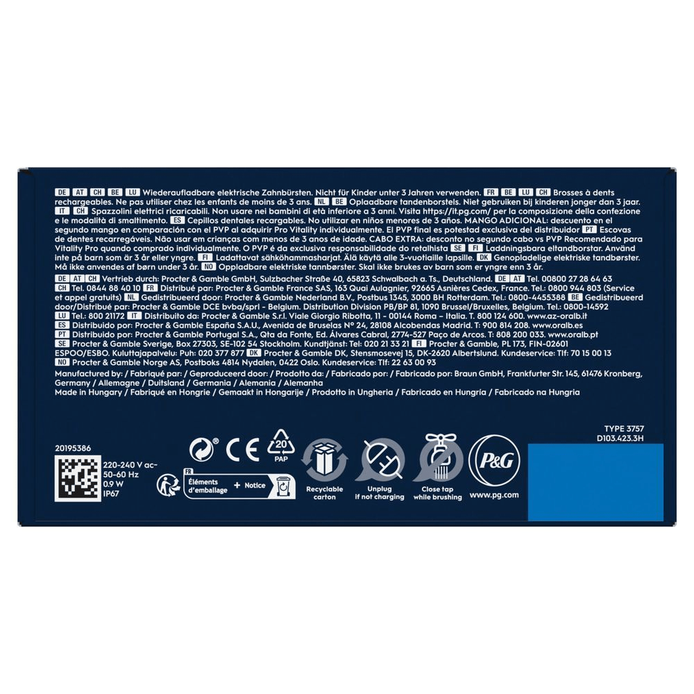 Bild: Oral-B Vitality Pro Elektrische Zahnbürste, Schwarz/Lila
