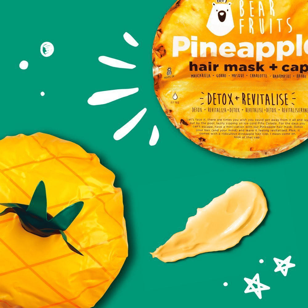 Bild: Bear Fruits Pineapple Haarmaske mit Haube