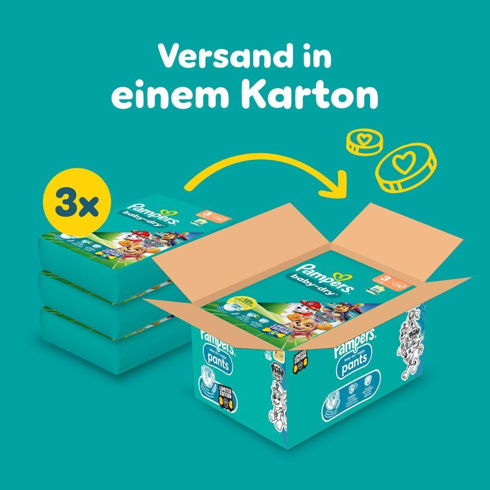 Bild: Pampers Baby-Dry Paw Patrol Edition Größe 3, 6kg-10kg, Monatsbox