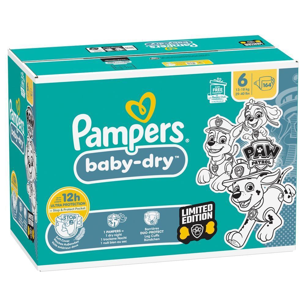 Bild: Pampers Baby-Dry Paw Patrol Edition Größe 6, 13kg-18kg, Monatsbox