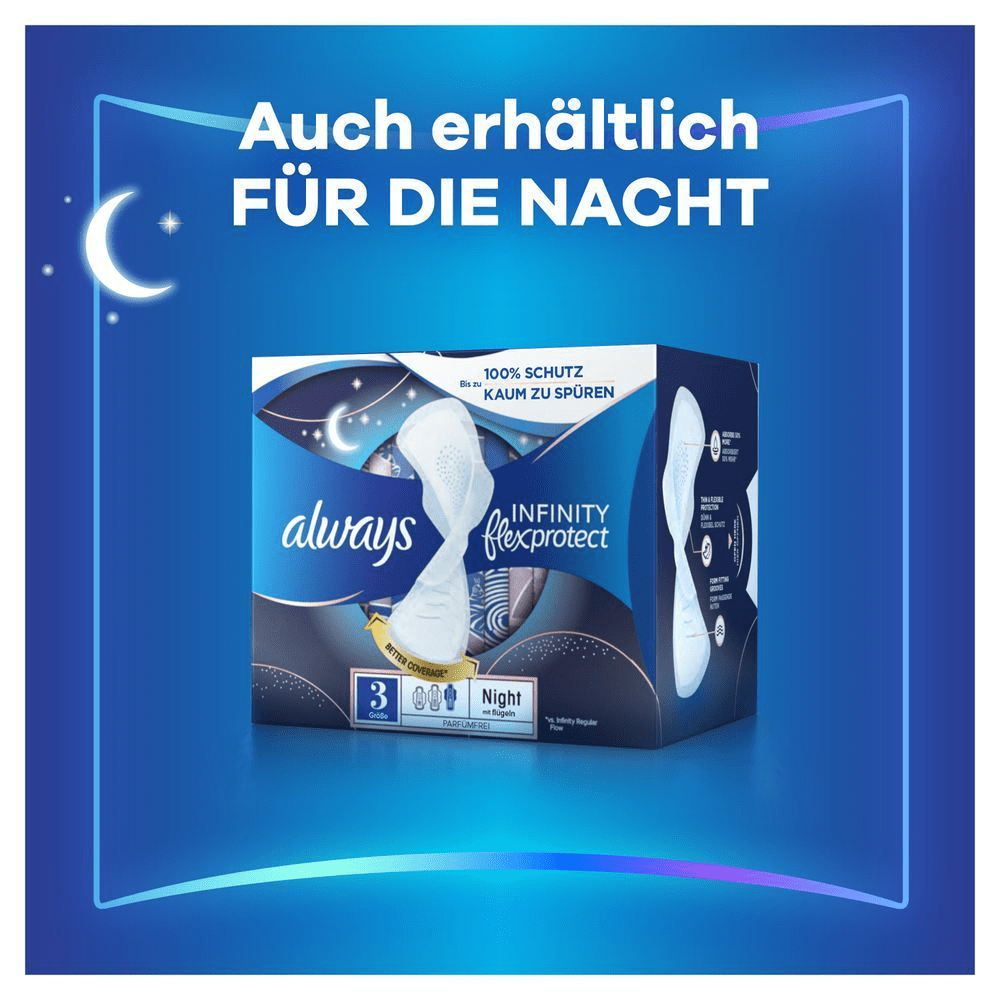 Bild: always Ultra Binde Infinity FlexProtect Normal mit Flügeln