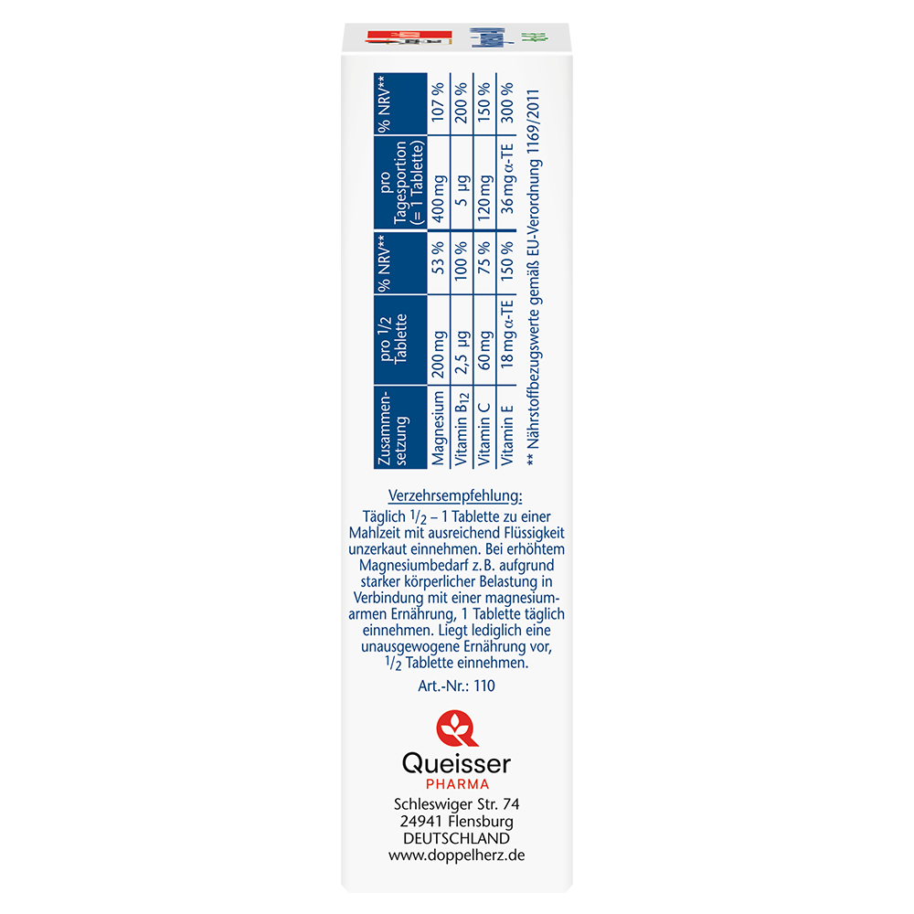 Bild: DOPPELHERZ Magnesium 400 + B12 + C + E