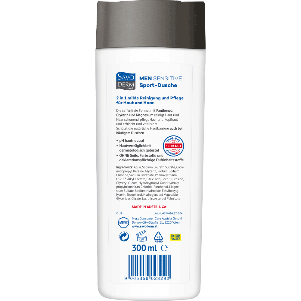 Bild: SAVODERM med Men Sport-Dusche Sensitive