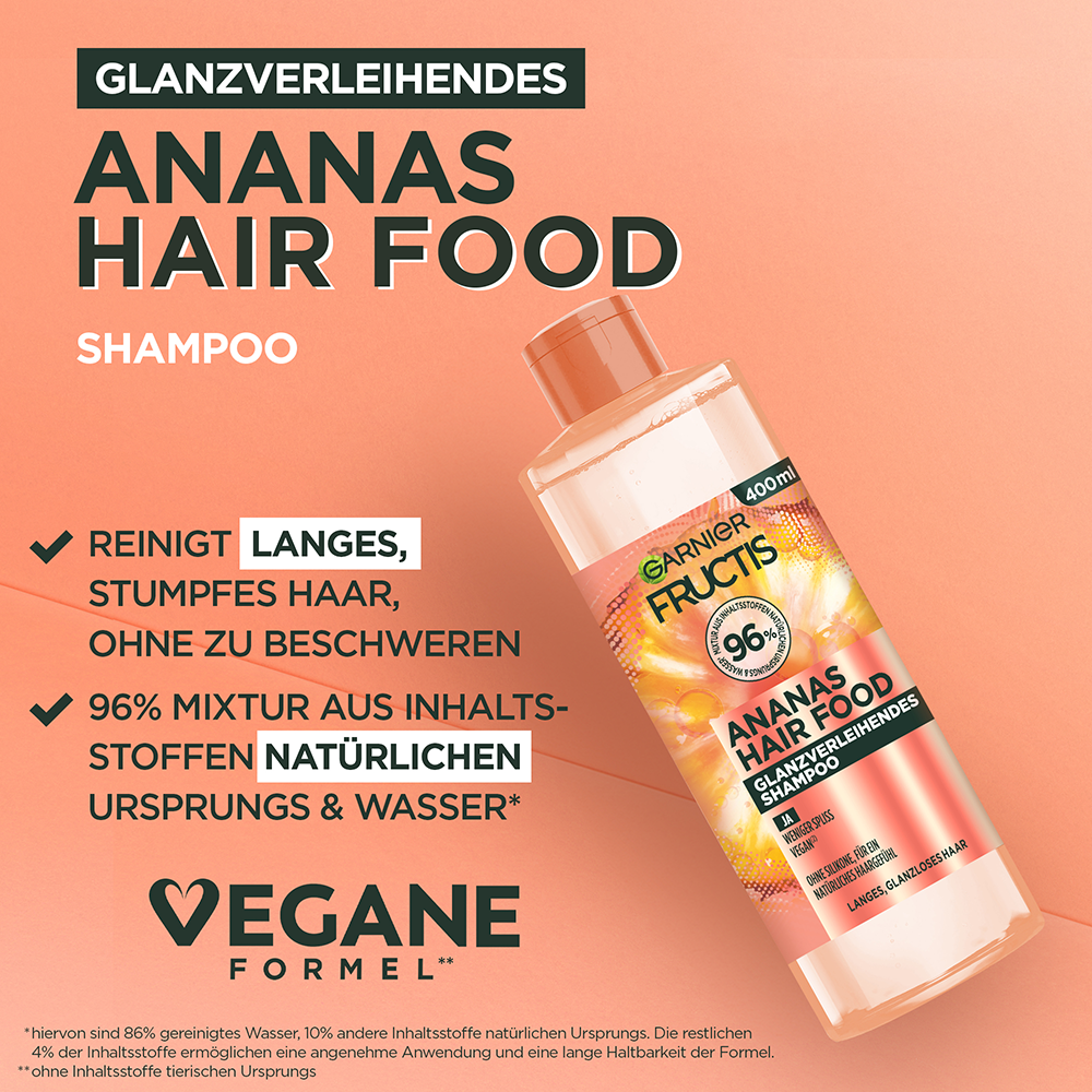 Bild: GARNIER FRUCTIS Ananas Hair Food Glanzverleihendes Shampoo