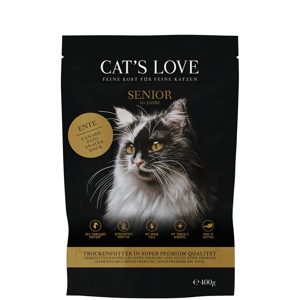 Bild: CAT'S LOVE Senior Trockenfutter Ente