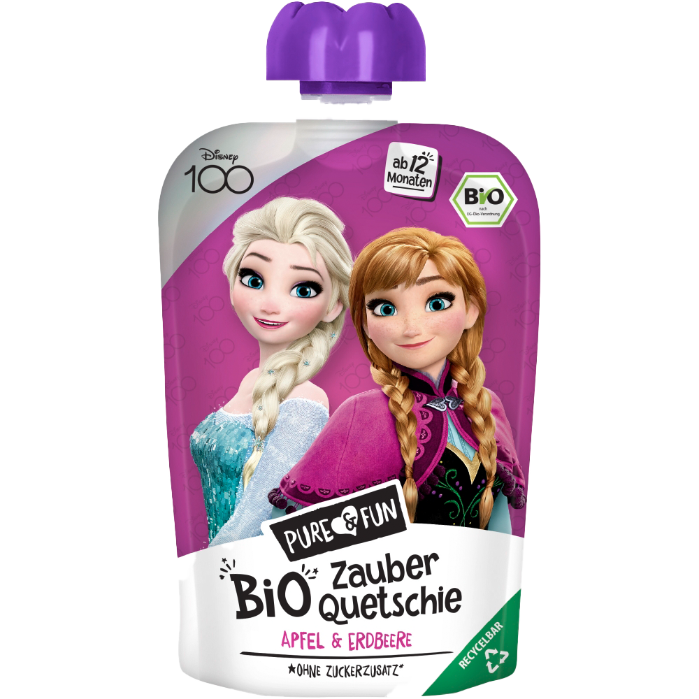 Bild: Pure & Fun Disney Bio Zauber Quetschie Elsa Apfel & Erdbeere