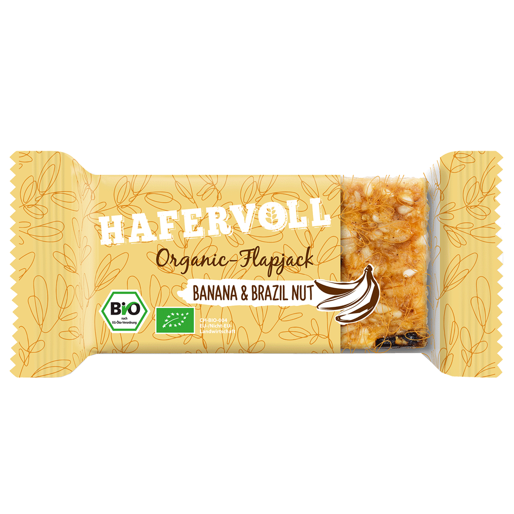 Bild: HAFERVOLL Bio Organic Flapjack Banana & Brazil Nut