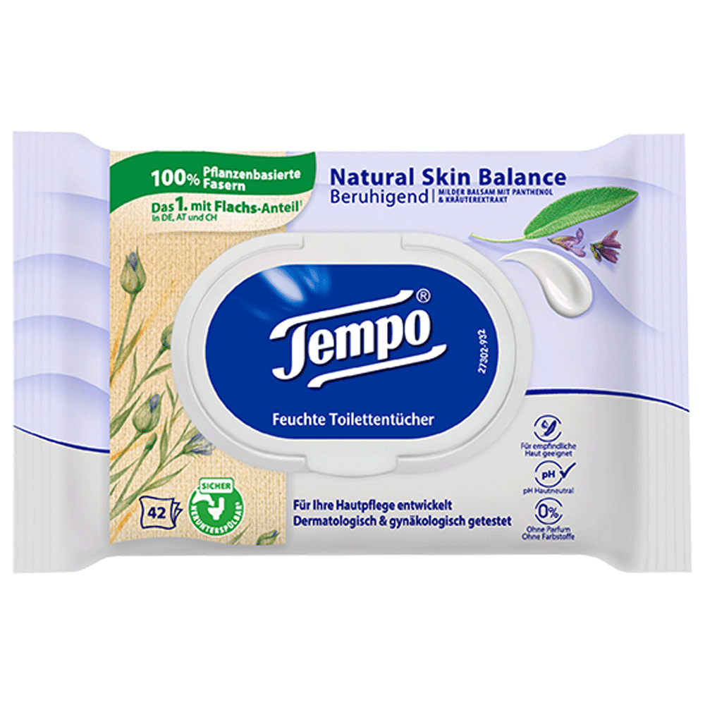 Bild: Tempo Feuchtes Toilettenpapier Natural Skin Balance