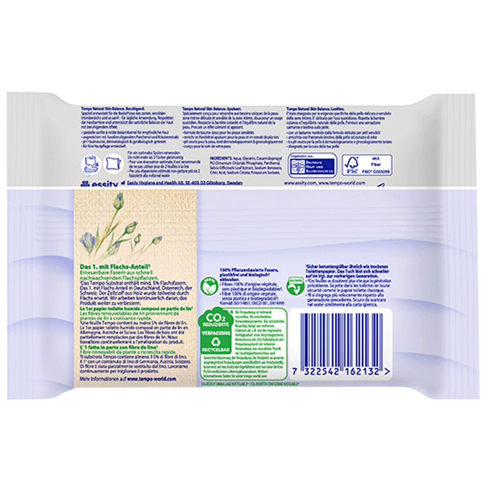 Bild: Tempo Feuchtes Toilettenpapier Natural Skin Balance
