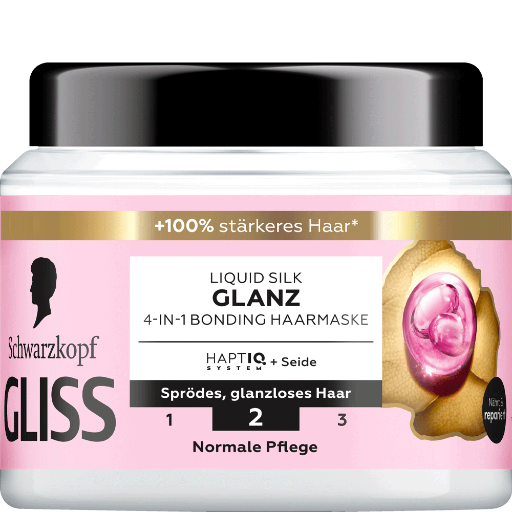 Bild: Schwarzkopf GLISS Liquid Silk Glanz 4in1 Bonding Haarmaske