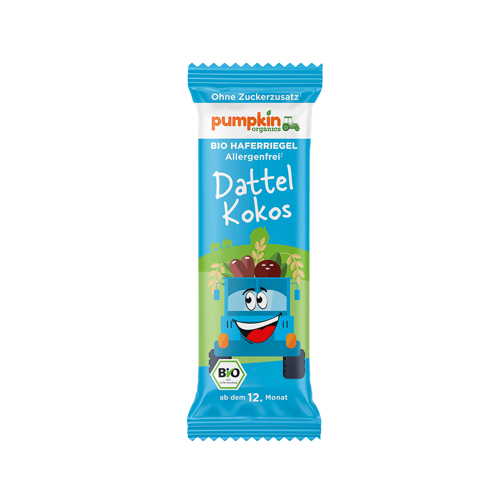 Bild: pumpkin organics Haferriegel Dattel Kokos