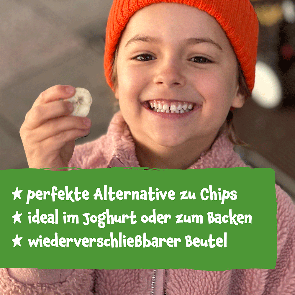 Bild: pumpkin organics Bio Zaubermix Fruchtchips Banane, Mango, Kiwi, Apfel unc Erdbeere