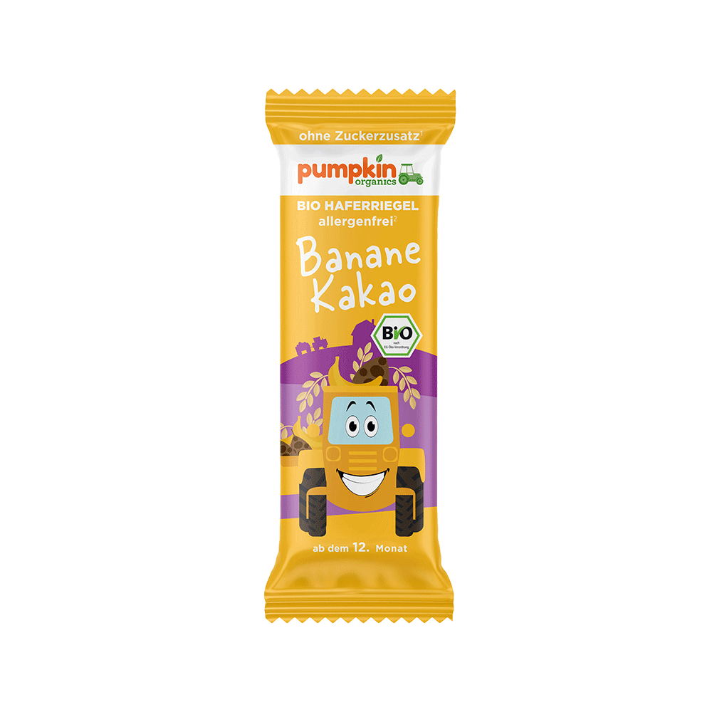Bild: pumpkin organics Bio Haferriegel Banane Kakao