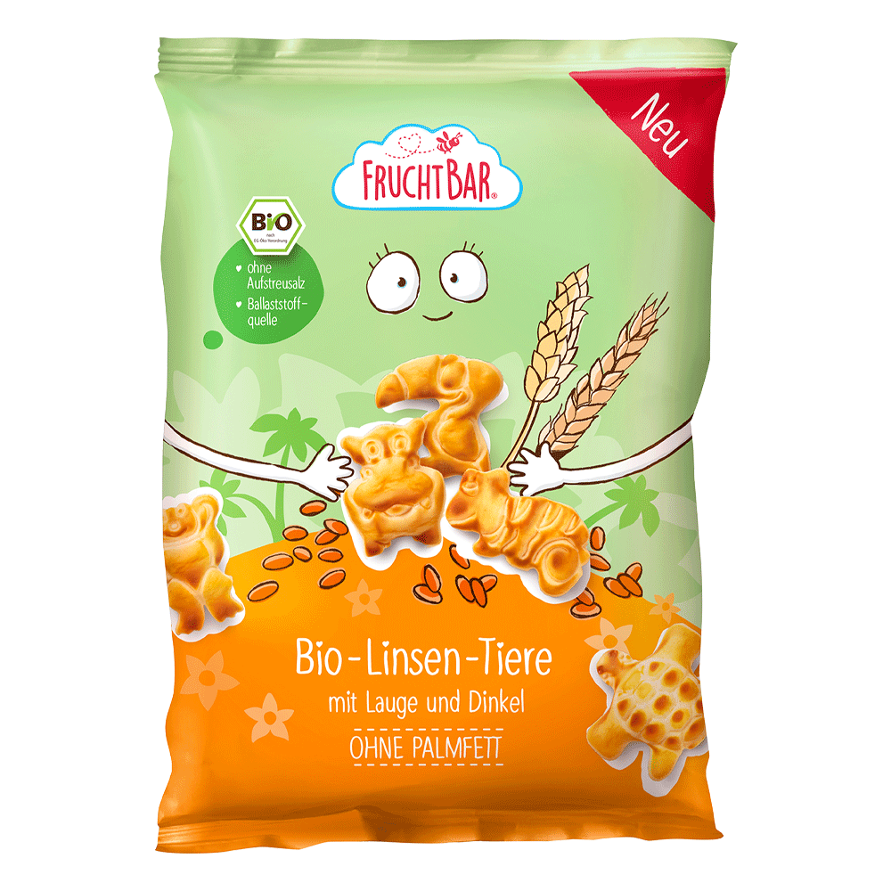 Bild: FruchtBar Bio Linsen-Tiere mit Lauge und Dinkel