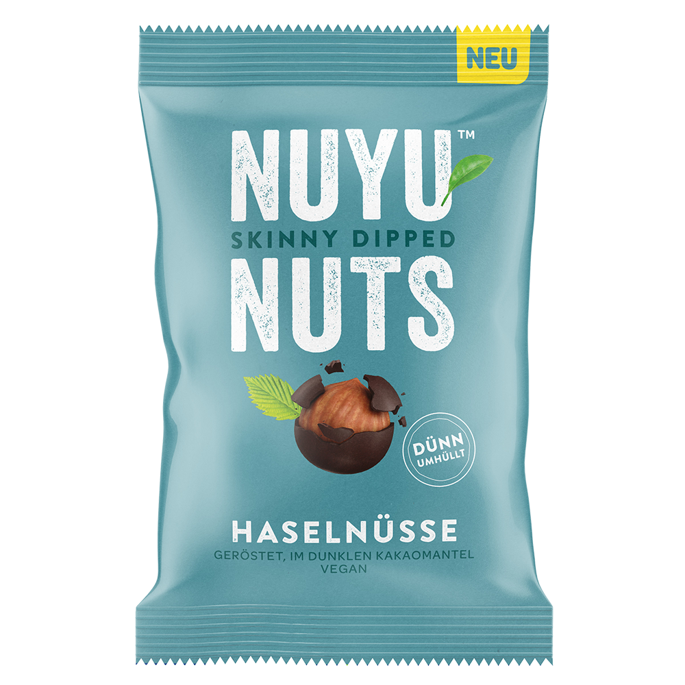 Bild: Nuyu Nuts Haselnüsse im dunklen Kakaomantel