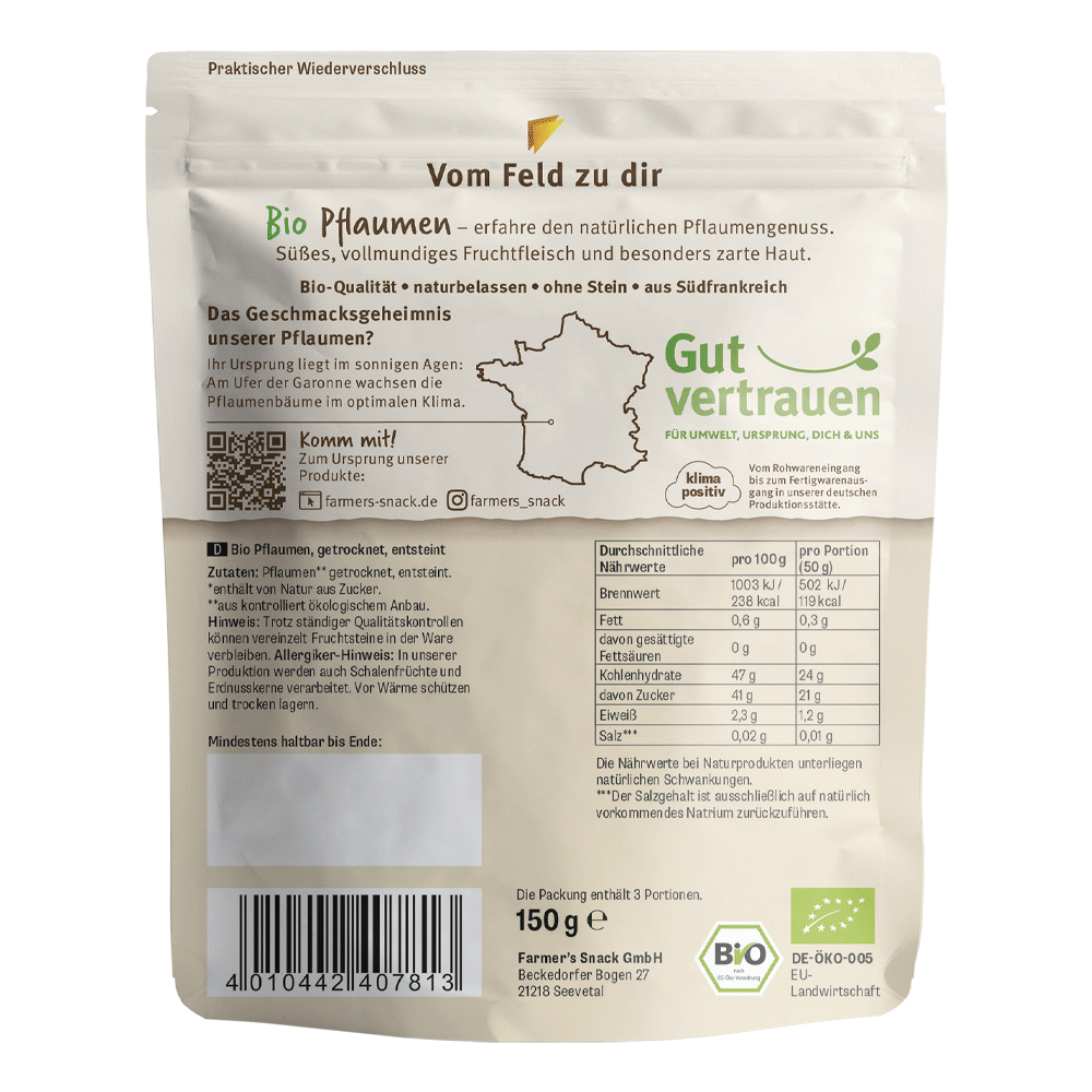 Bild: Farmer's Snack Pflaumen getrocknet
