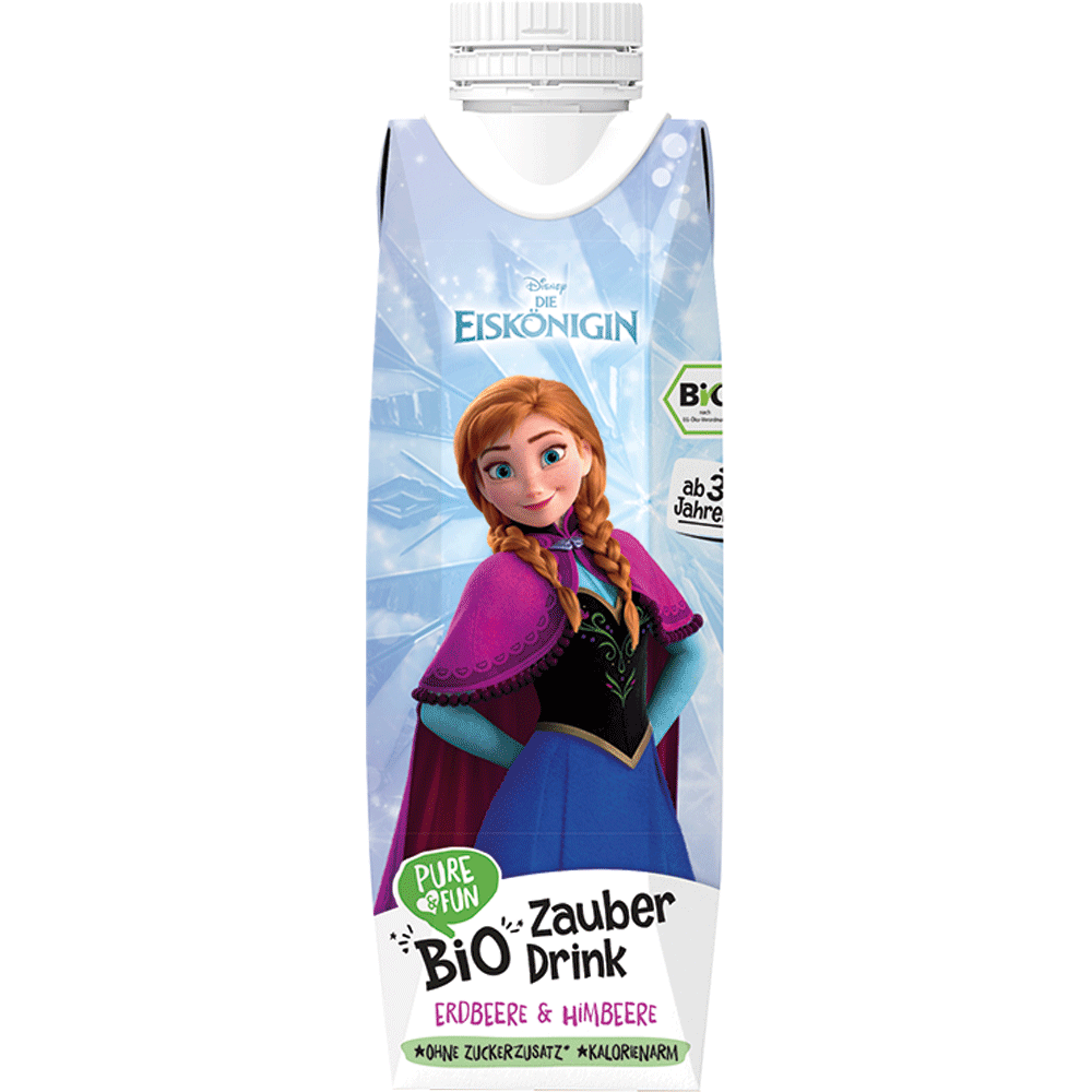 Bild: hejo! BIO Zauber Drink Erdbeere und Himbeere, Die Eiskönigin