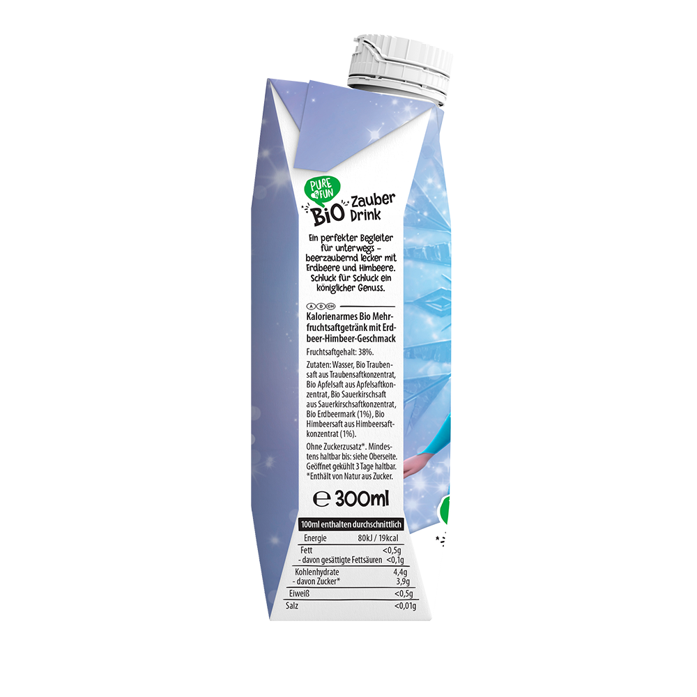 Bild: hejo! BIO Zauber Drink Erdbeere und Himbeere, Die Eiskönigin