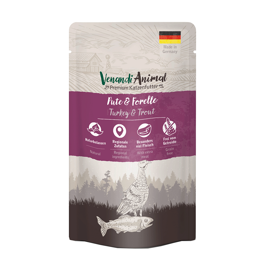 Bild: Venandi Animal Nassfutter Pute und Forelle