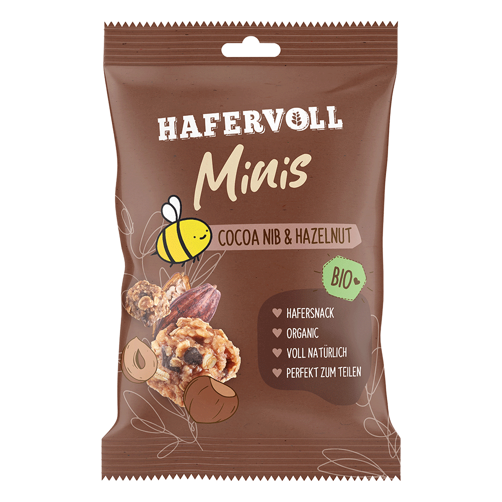 Bild: HAFERVOLL Minis Cocoa Nib and Hazelnut