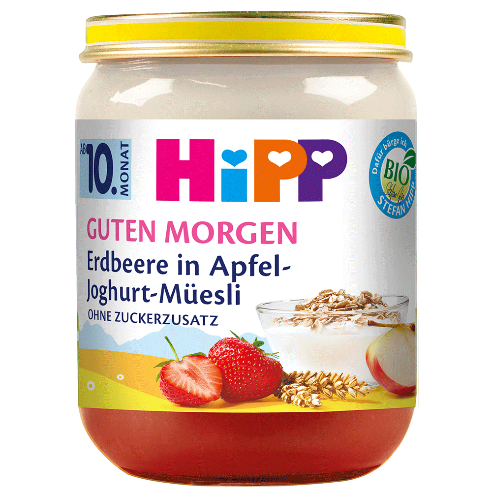 Bild: HiPP Guten Morgen Erdbeere in Apfel Joghurt Müesli