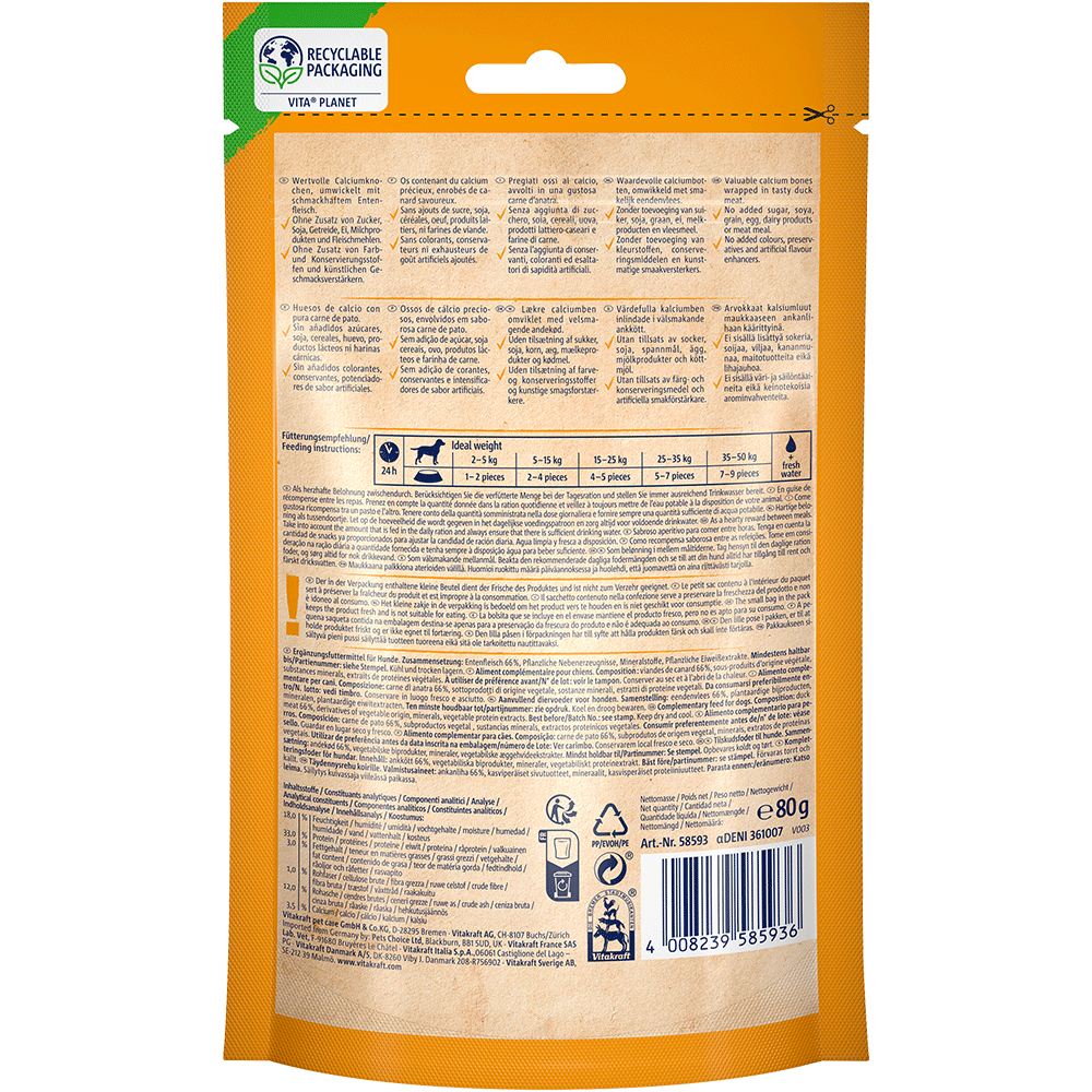 Bild: Vitakraft Pure Duck Calciumknochen mit Entenfleisch