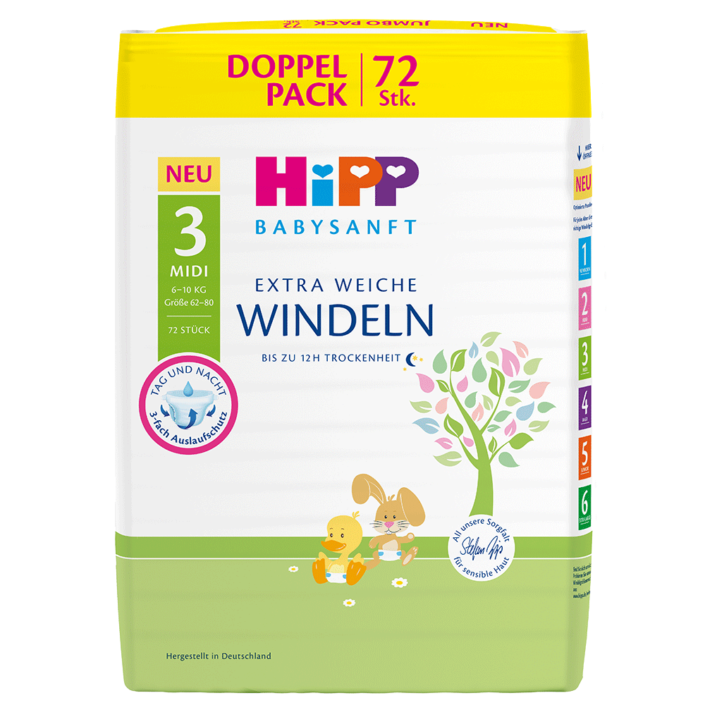 Bild: HiPP Windeln Gr. 3, 6kg - 10kg Doppelpack
