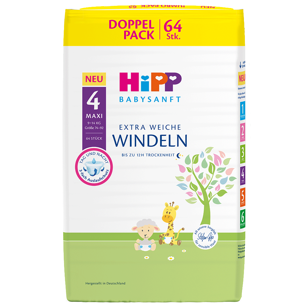 Bild: HiPP Windeln Gr. 4, 9kg - 14kg Doppelpack