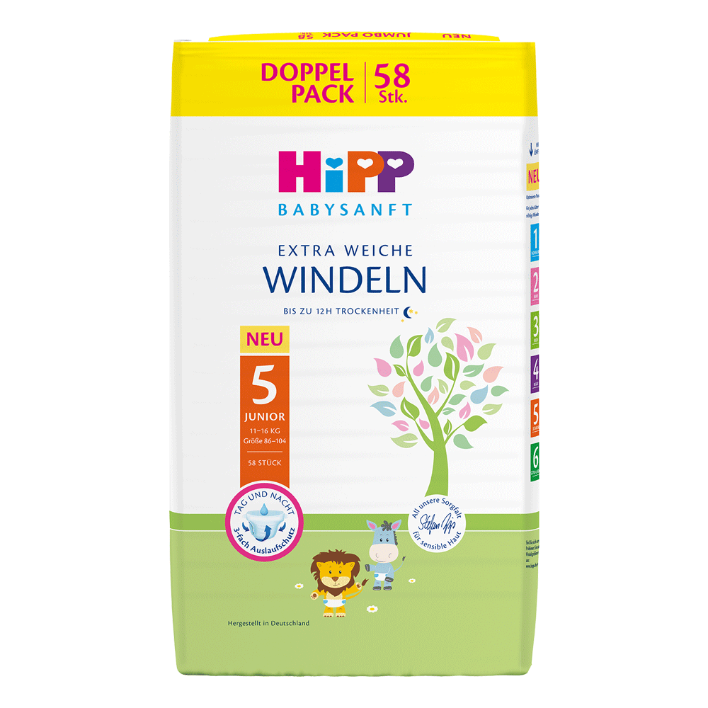 Bild: HiPP Windeln Gr. 5, 11kg - 16kg Doppelpack