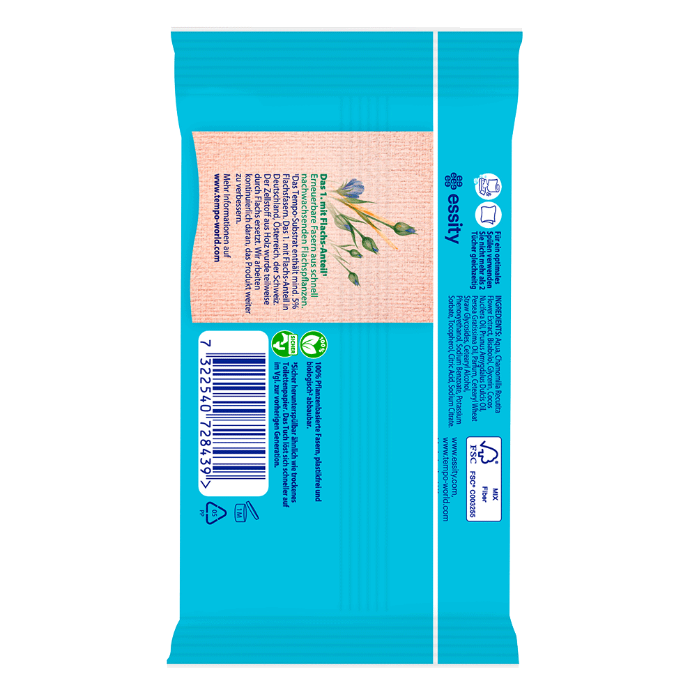 Bild: Tempo Feuchtes Toilettenpapier Travelpack sanft & pflegend