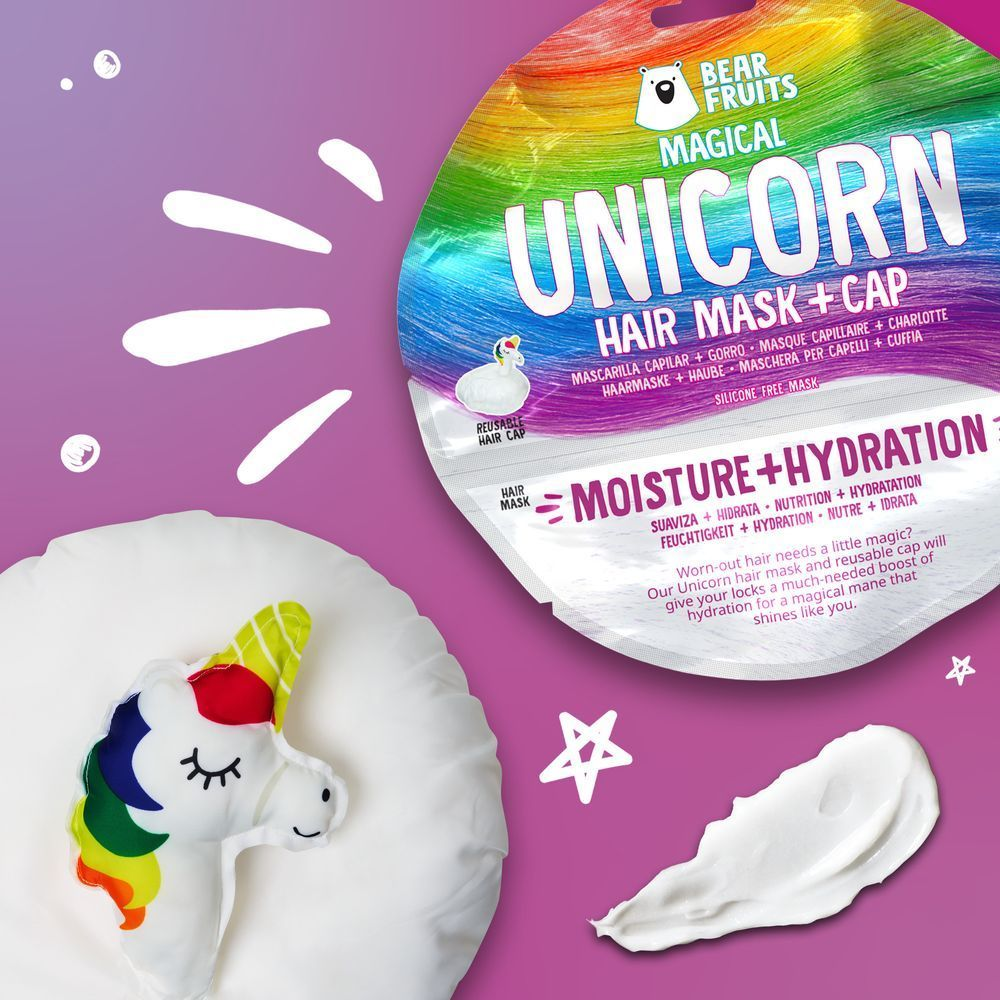 Bild: Bear Fruits Magische Feuchtigkeits-Haarmaske + Unicorn-Haube