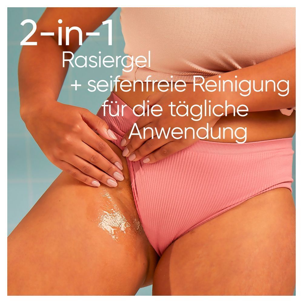 Bild: Gillette Satin Care für den Intimbereich, 2-in-1 Reinigungs- und Rasiergel